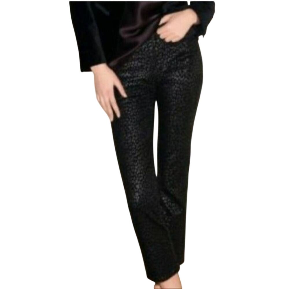 Paige Jacqueline Straight Legs Black Leopard Print- 30